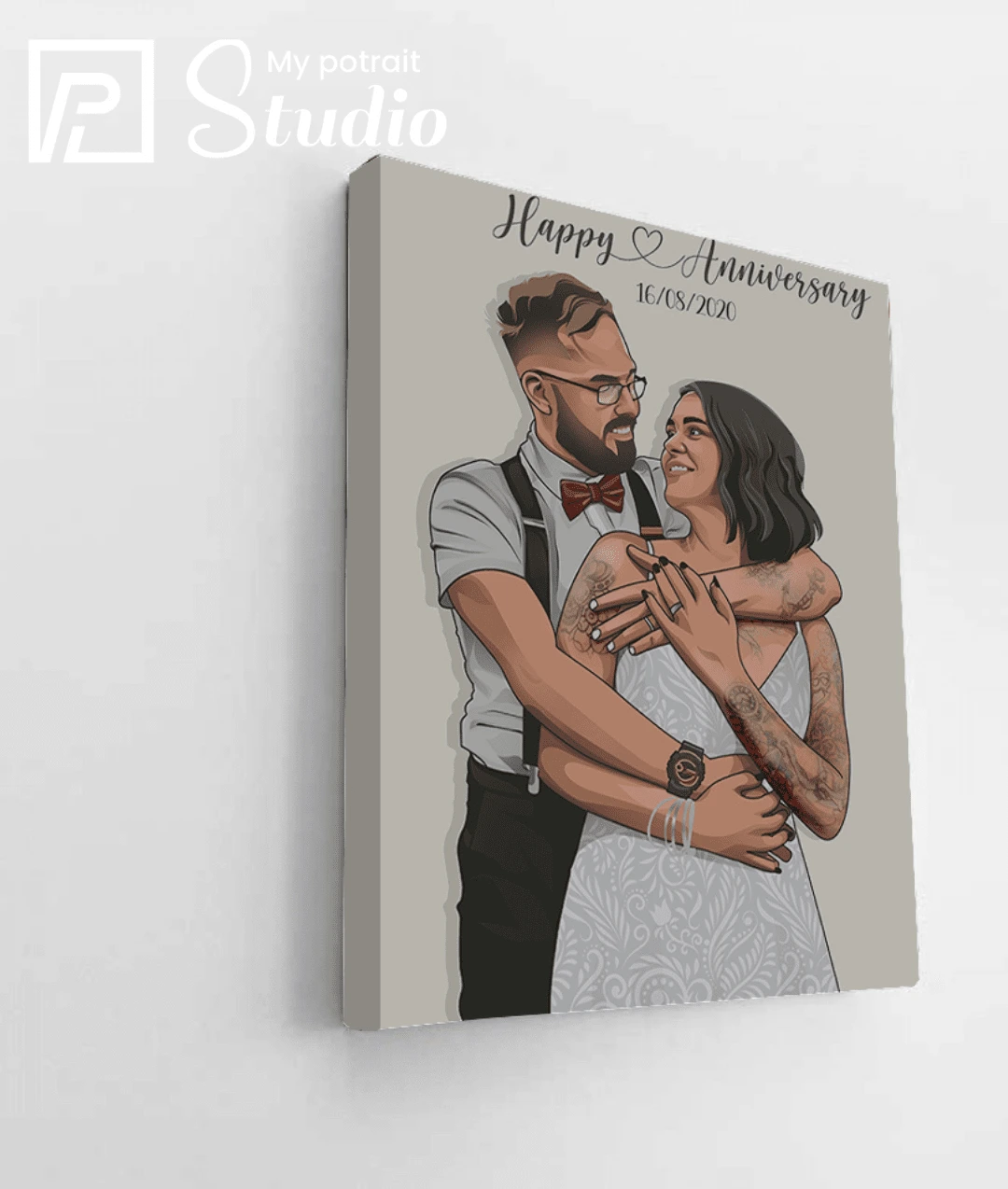 Vector Drawing For Couple Image | MyPortraitStudio