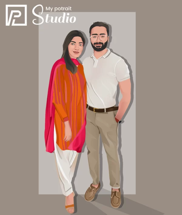 Digital Couple Art Image | MyPortraitStudio | vector art illustrator