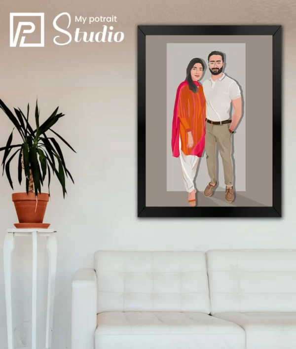 Digital Couple Art Image | MyPortraitStudio | Vector Art Illustrator