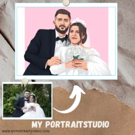 Customized wedding couple art| MyPortraitStudio